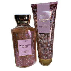 Bath & Body Works Champagne Toast 10oz Shower Gel & 8 OZ Body Cream Duo Set NEW
